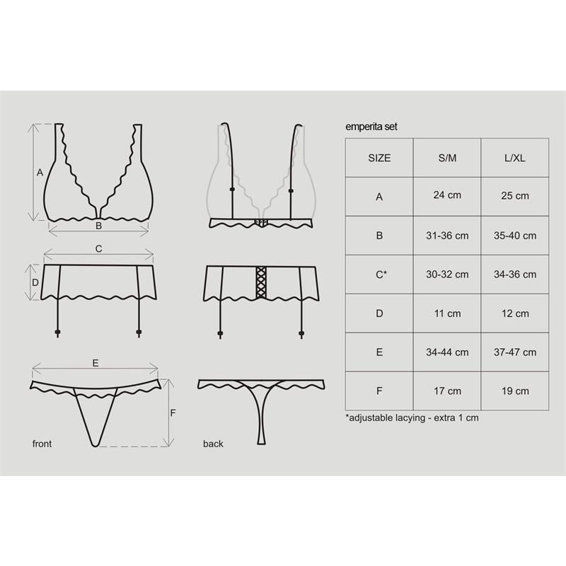 Emperita Set 3 Piezas Color Negro Talla (Interno):S/M