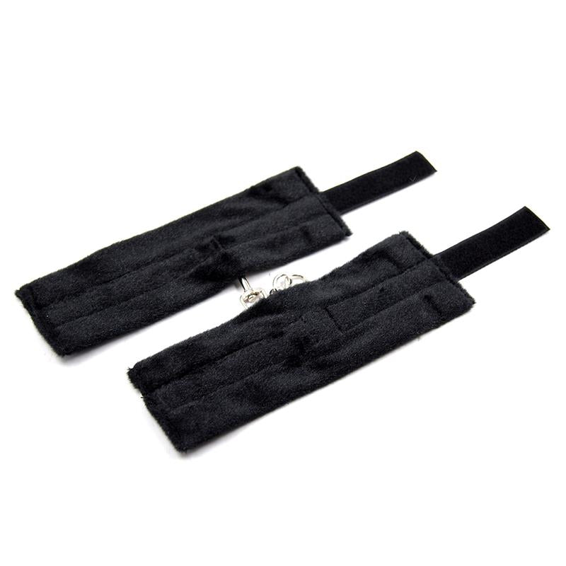 Esposas De Tela Con Velcro Para Muñecas Con Pelo Largo Negro