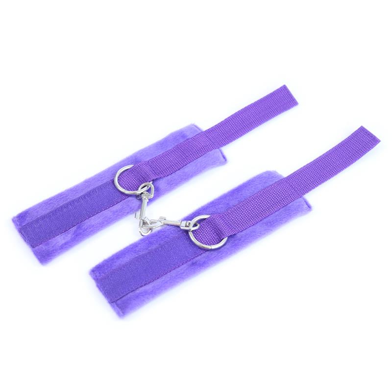 Esposas De Tela Con Velcro Para Muñecas Con Pelo Largo Púrpura
