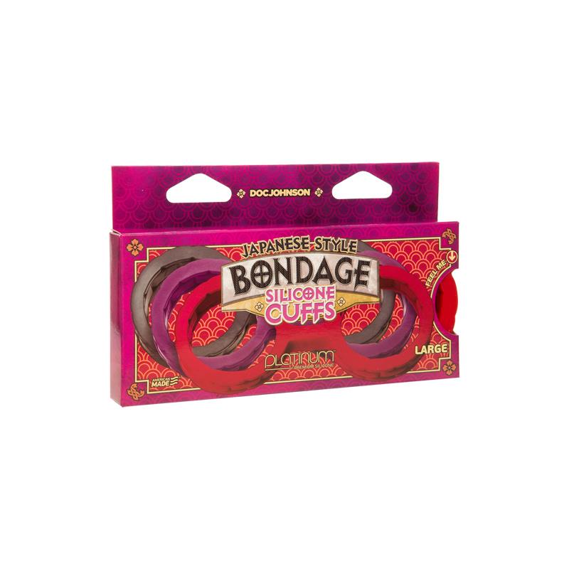 Esposas Japonesas Para Bondage Silicona Premium Talla L Rojo