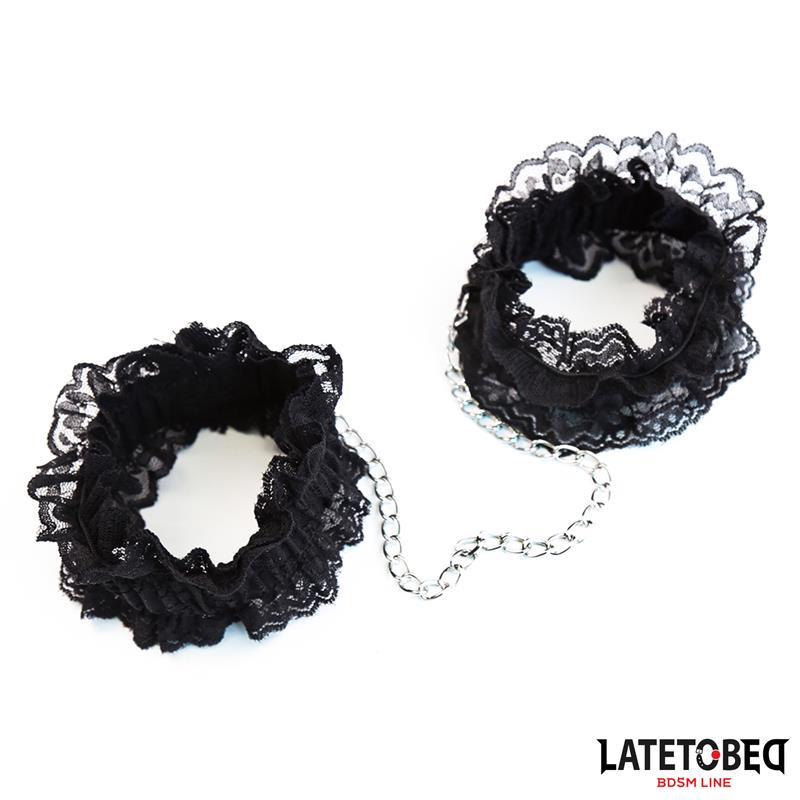 Esposas Para Pies De Encaje Elástico Negro