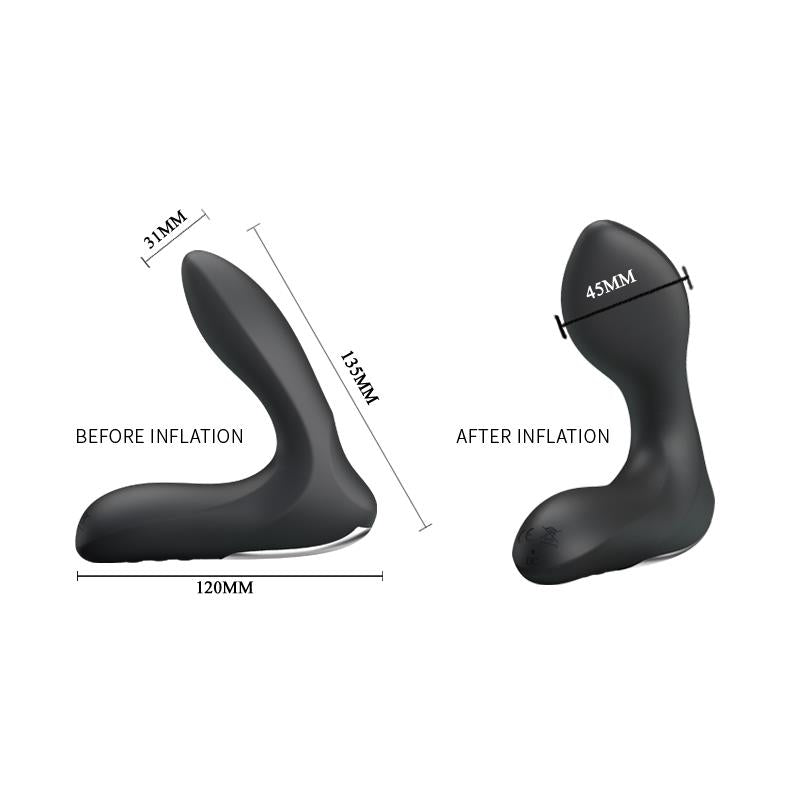 Estimlador Anal Inflable Leonard Silicona Usb Negro