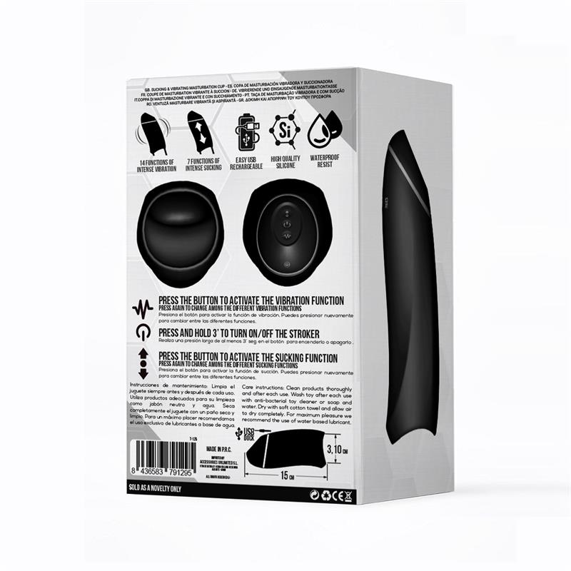 Evony Masturbador Masculino Sexo Oral Succión Y Vibración 2 Motores Usb Silicona