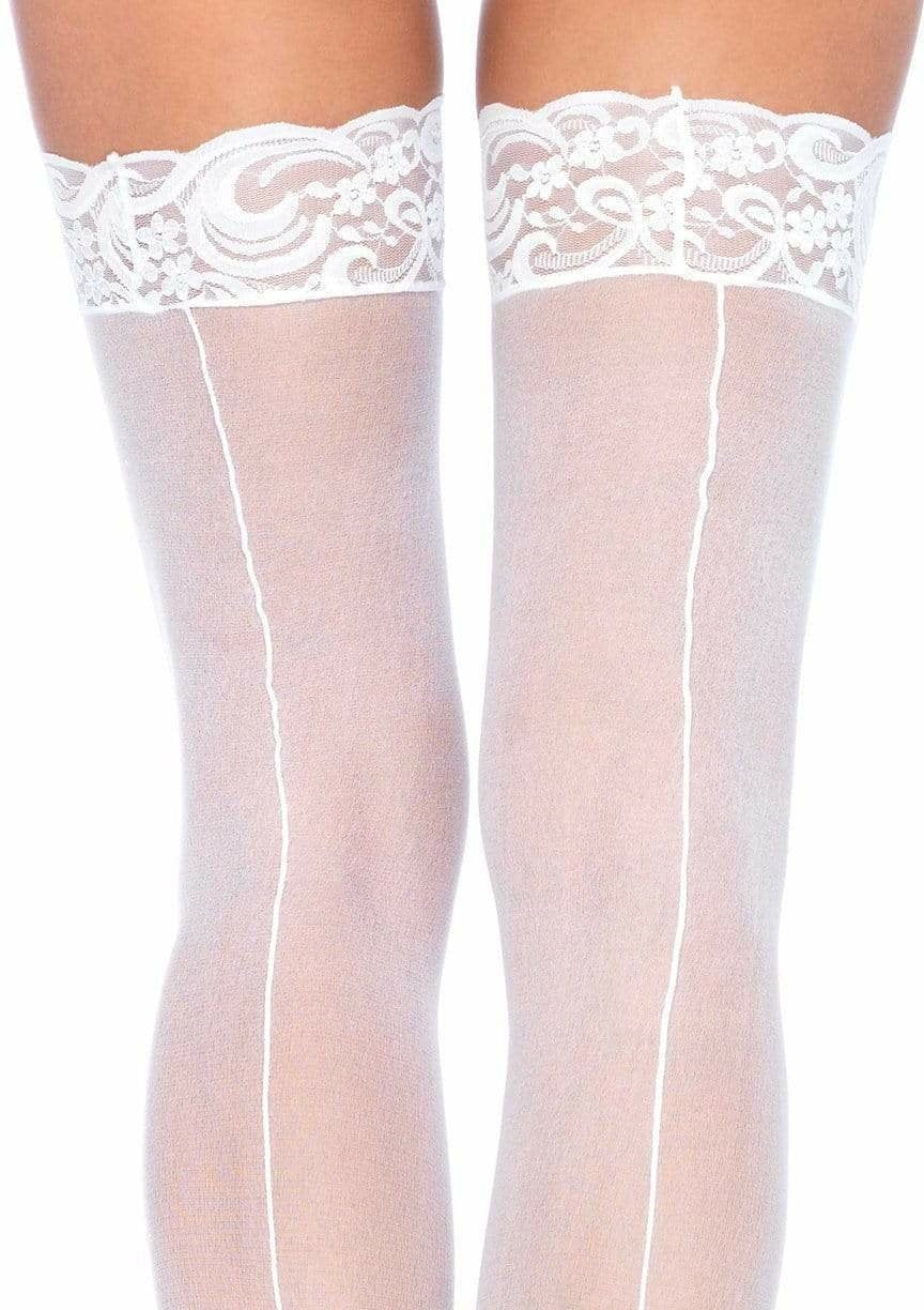 Leg Avenue - Medias Altas Blancas Talla Unica