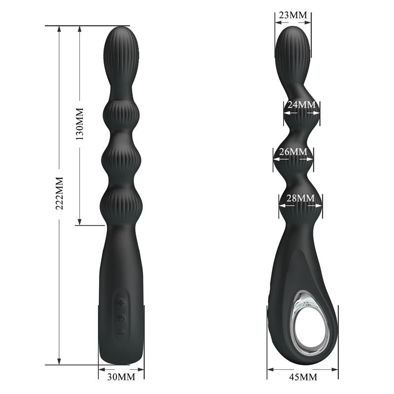 Pretty Love - Federer Vibrador Anal 12 Vibraciones Negro