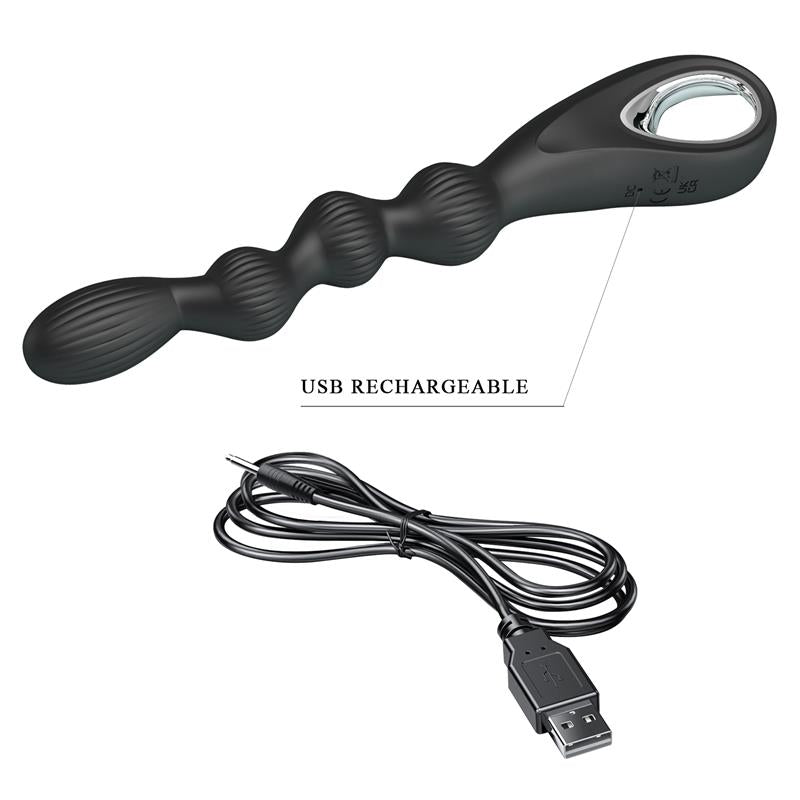 Pretty Love - Federer Vibrador Anal 12 Vibraciones Negro