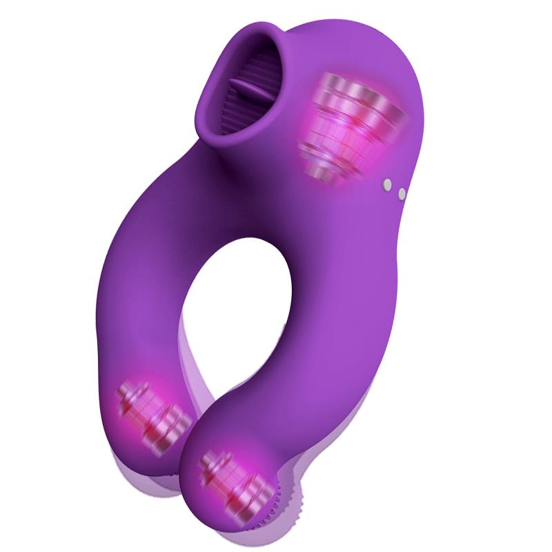 Fenda Anillo Vibrador Con Lengua Estimulador Y Control Remoto 3 Motores Usb Magnético