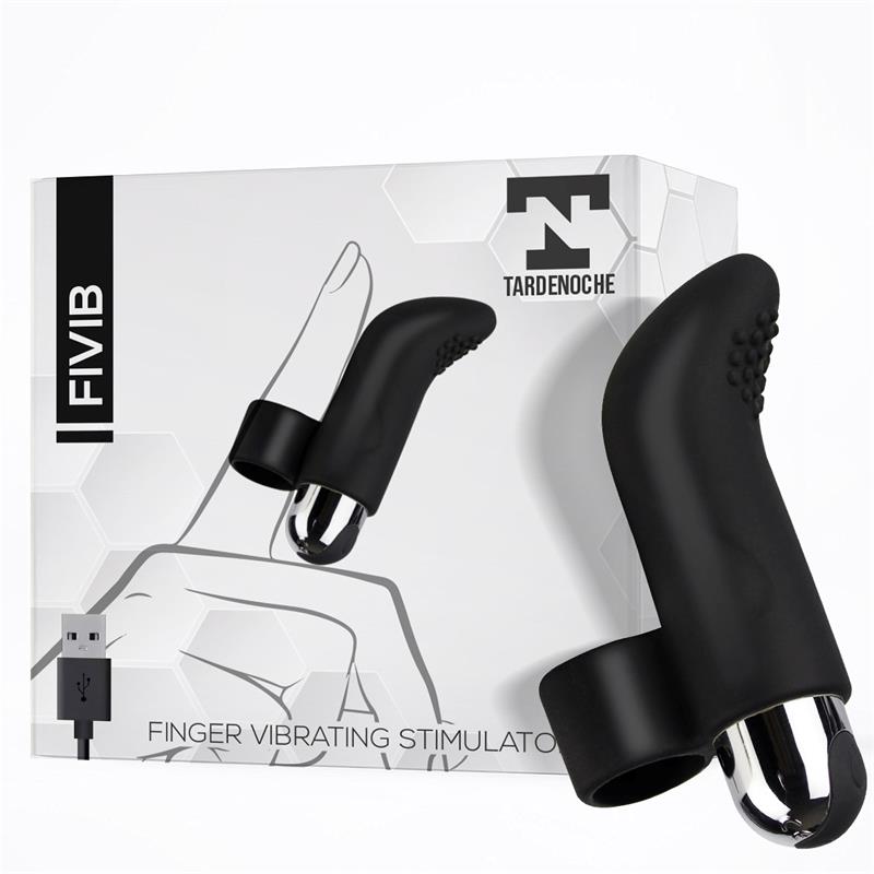 Vibrador Fivib Estimulador De Dedo Usb Silicona Negro
