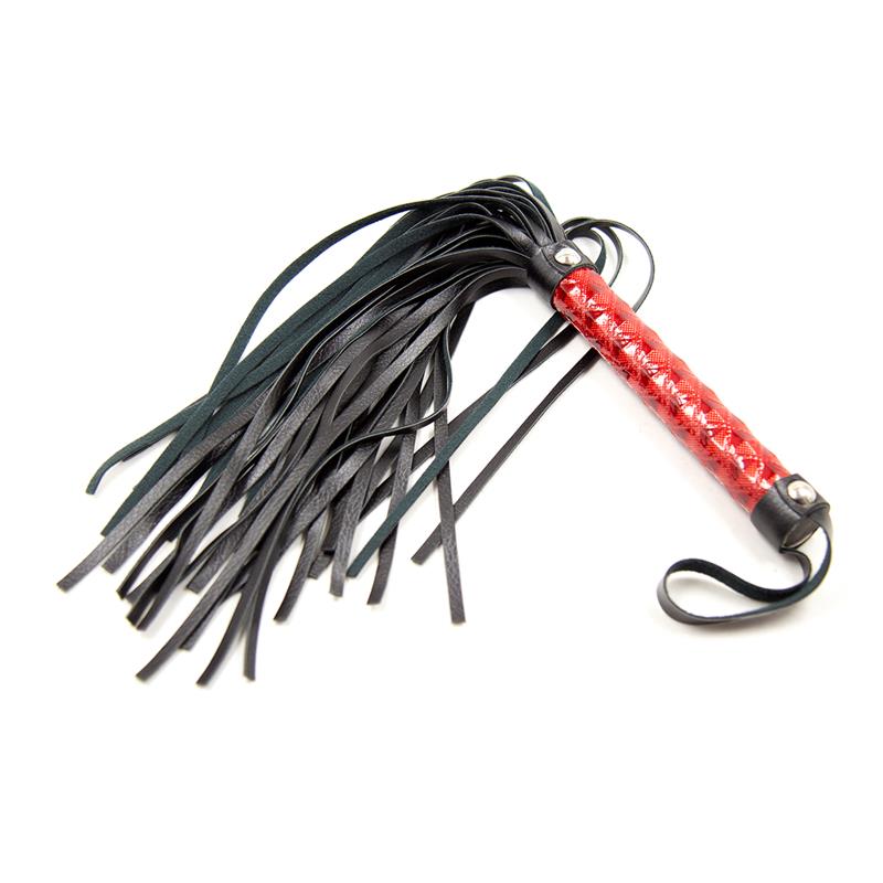 Flogger Patron De Diamante Y Mango De Metal 39 Cm Rojo