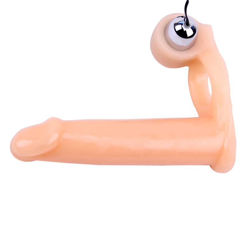 Funda Para El Pene Con Vibracion 15.5 Cm Natural