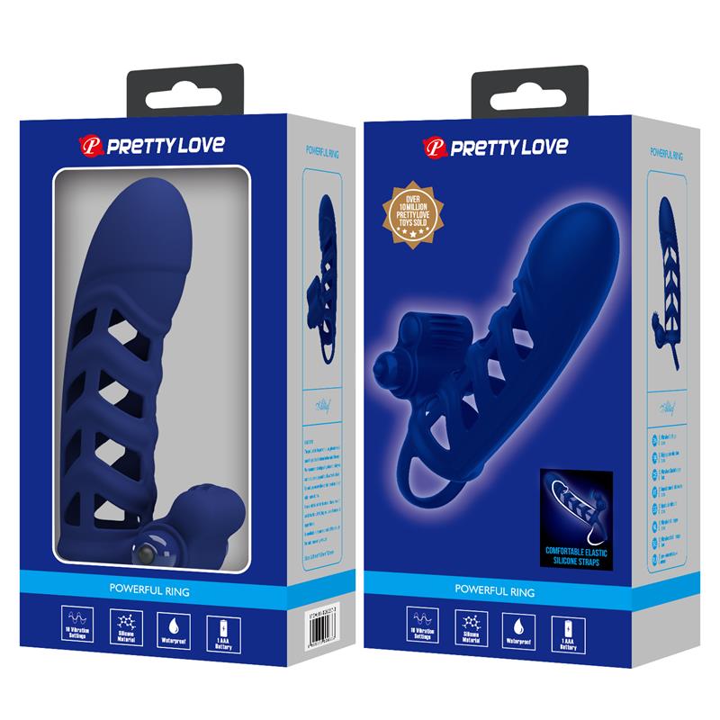 Pretty Love - Altaf Anillo Vibrador Con Funda De Silicona Azul