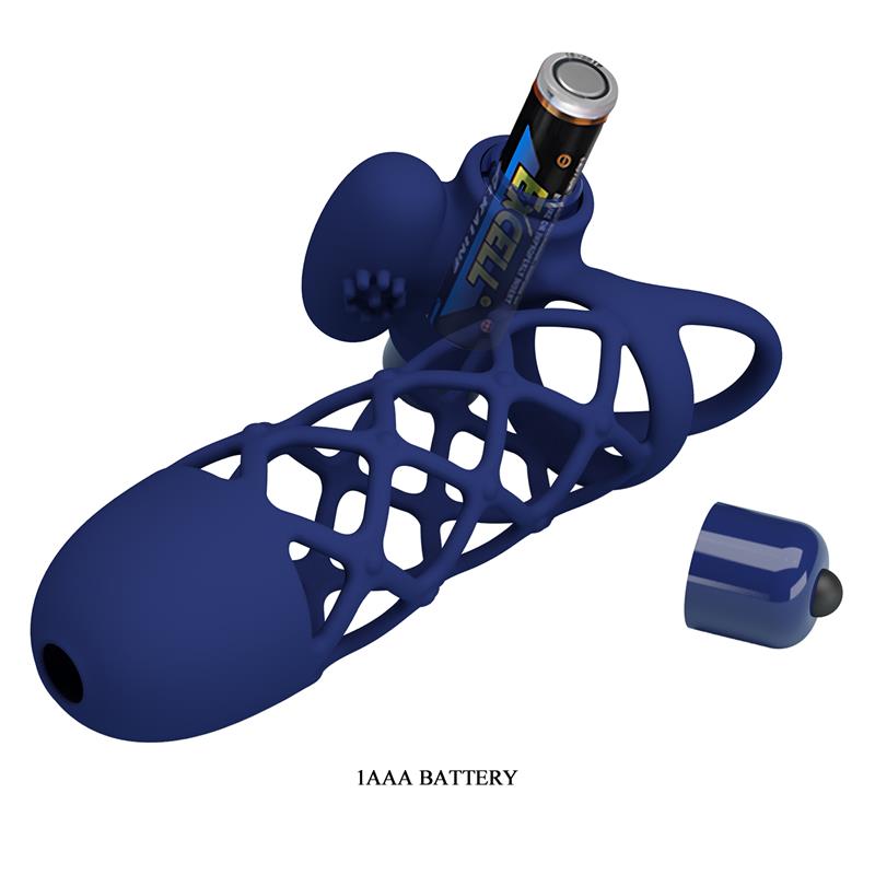 Pretty Love - Giann Anillo Vibrador Con Funda De Silicona Azul