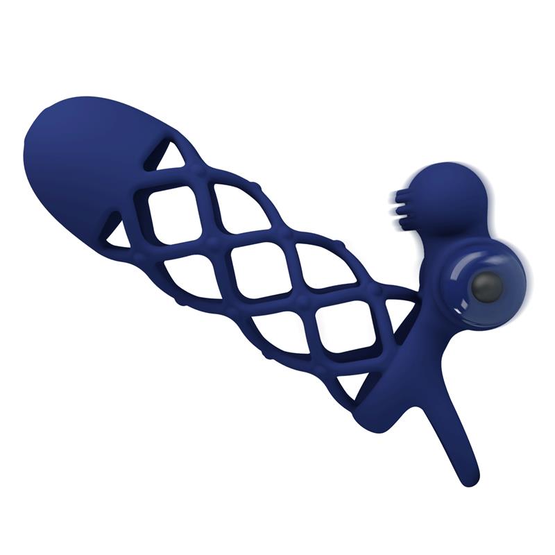 Pretty Love - Giann Anillo Vibrador Con Funda De Silicona Azul