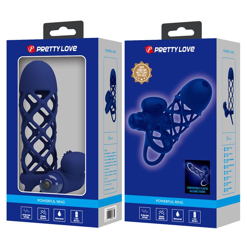 Pretty Love - Giann Anillo Vibrador Con Funda De Silicona Azul