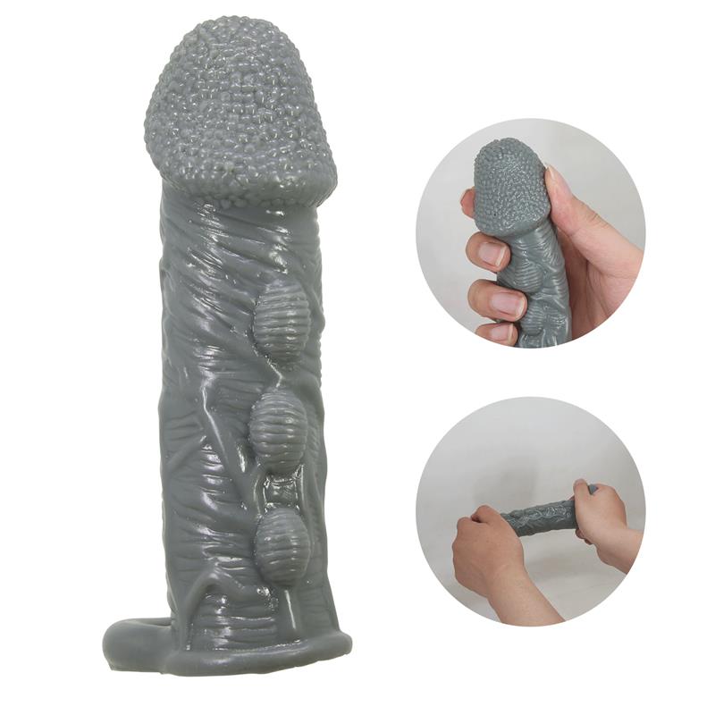 Pretty Love - Funda Realística Alargadora Y Retardante Para Pene Gris