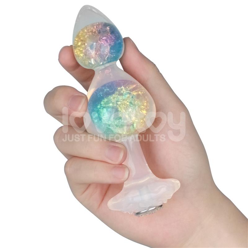 Gemoria Plug Anal De Silicona Con Centro De Cristal Multicolor