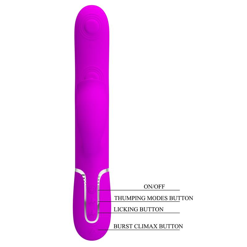 Pretty Love - Vibrador Rabbit Con Licking Fucsia