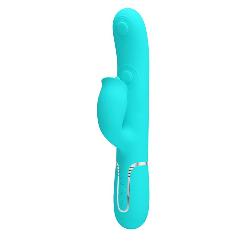 Pretty Love - Vibrador Rabbit Con Licking Verde Agua