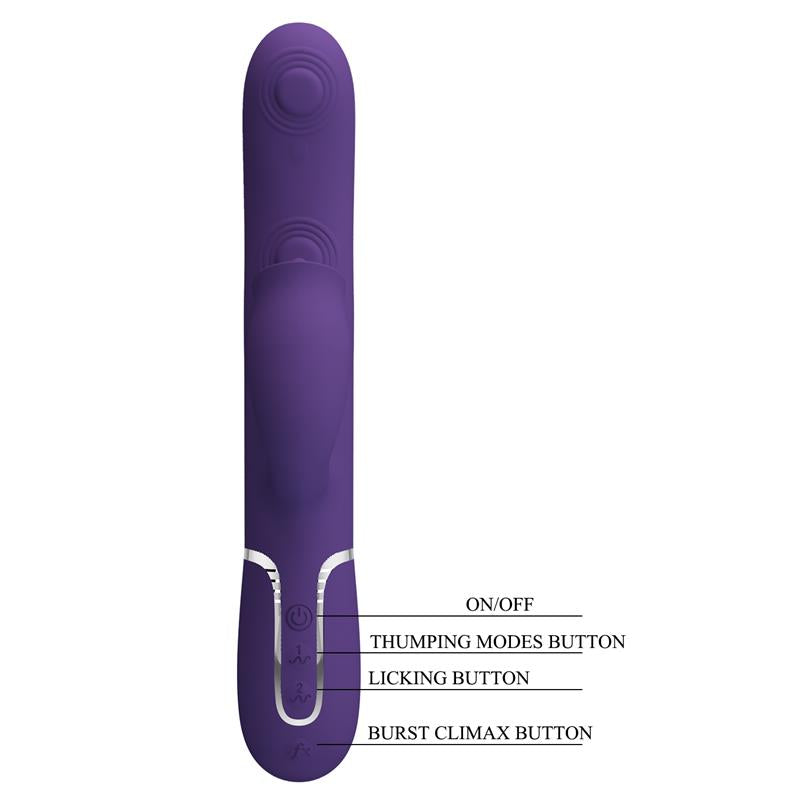 Pretty Love - Vibrador Rabbit Con Licking Morado