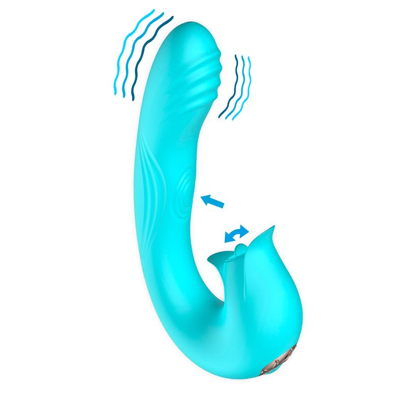 Hydra Vibrador Con Pulsación Y Lengua Estimuladora De Clítoris 3 Motores Usb