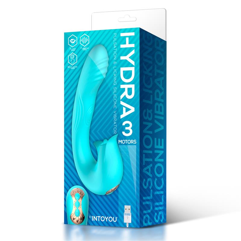 Hydra Vibrador Con Pulsación Y Lengua Estimuladora De Clítoris 3 Motores Usb