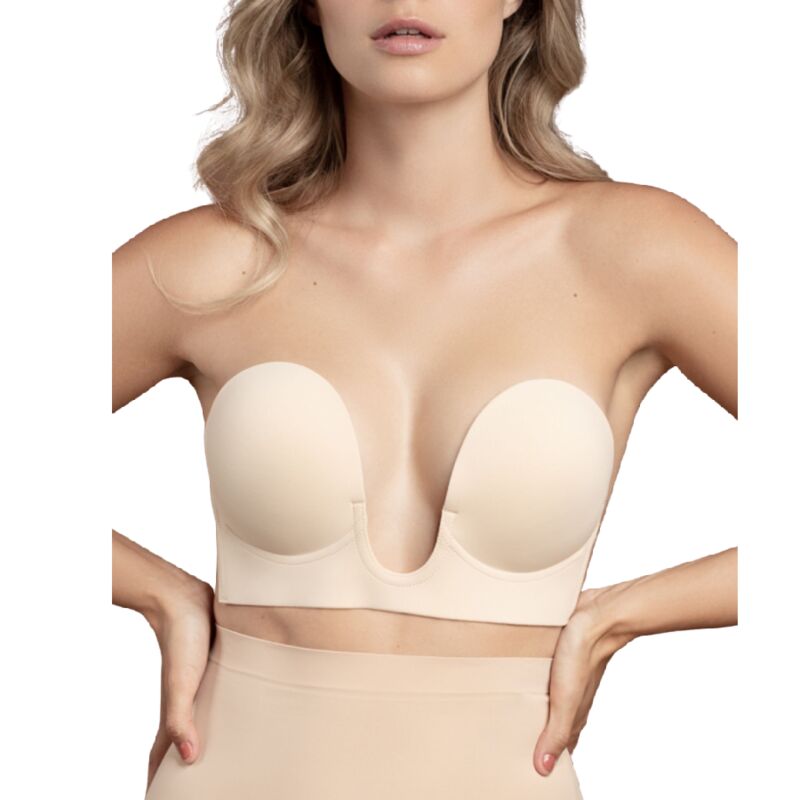Bye-Bra - Sujetador Sin Asas En U Beige Copa E