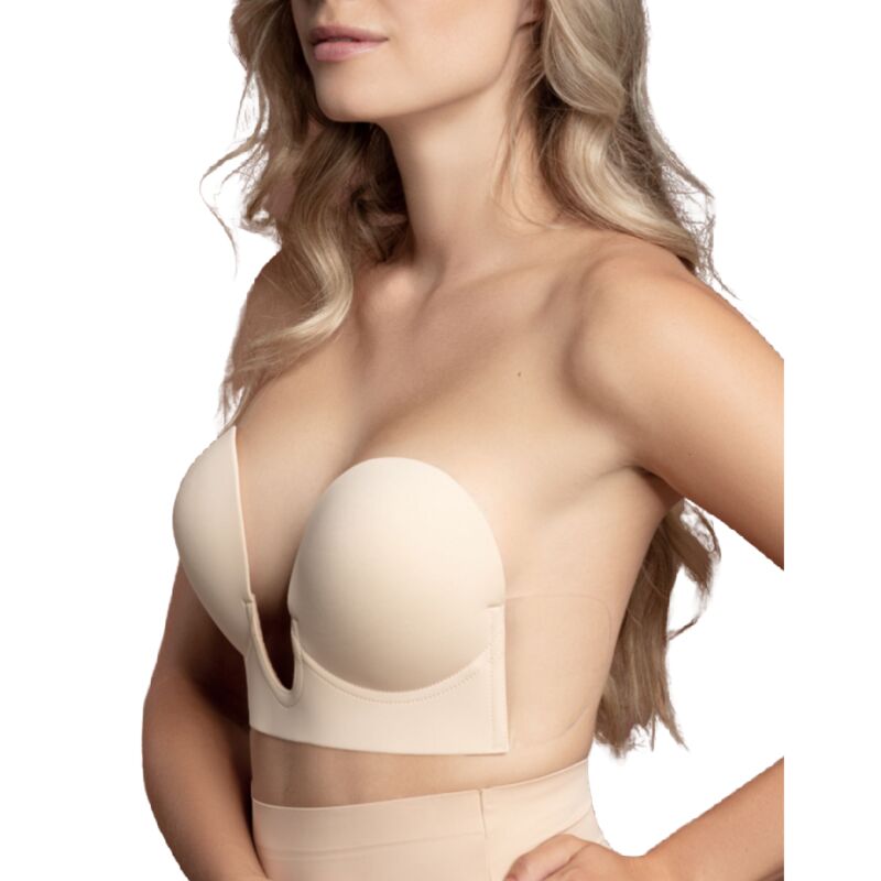 Bye-Bra - Sujetador Sin Asas En U Beige Copa E