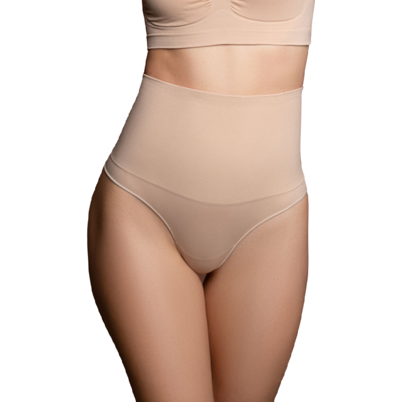 Bye-Bra - Faja Sin Costuras Estilo Tanga Beige Talla M