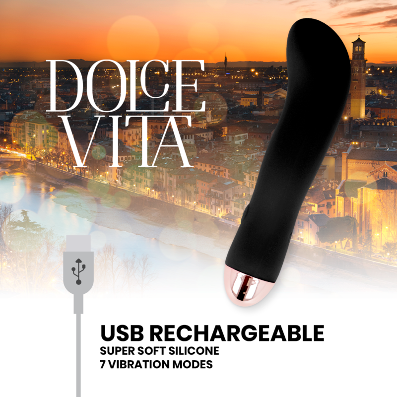 Dolce Vita Vibrador Recargable Two Negro 10 Velocidades