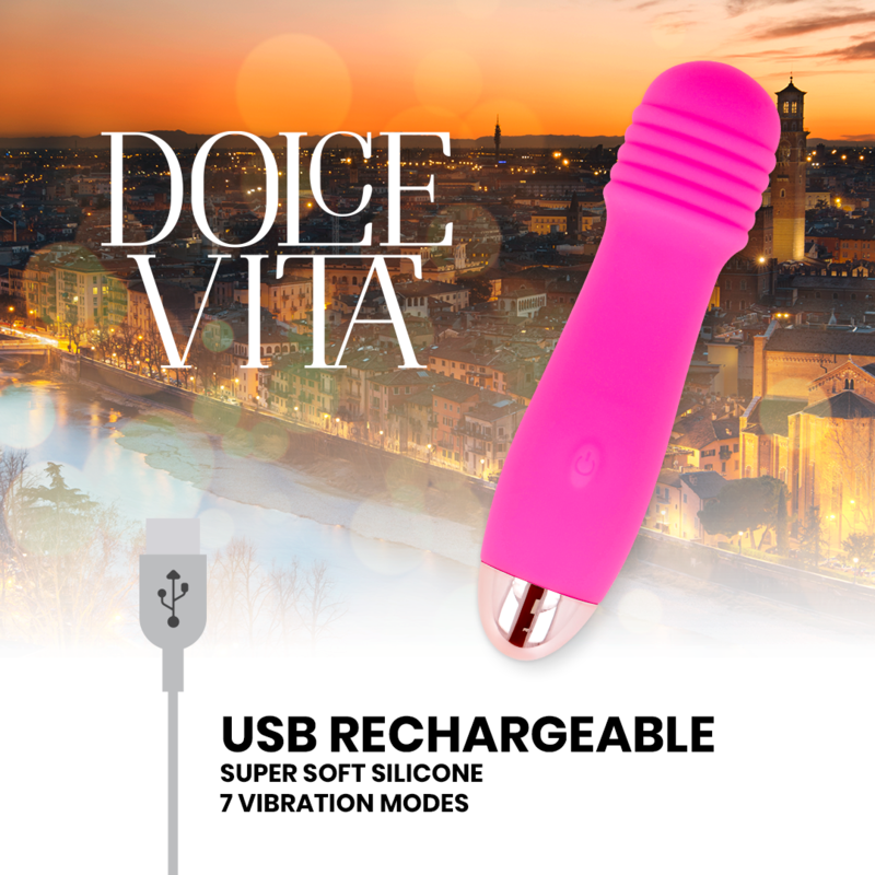 Dolce Vita - Vibrador Recargable Tres Negro 7 Velocidades