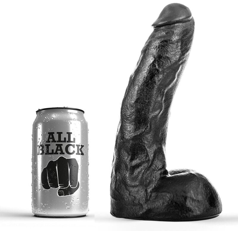 All Black Pene Realístico Con Testículos 22cm