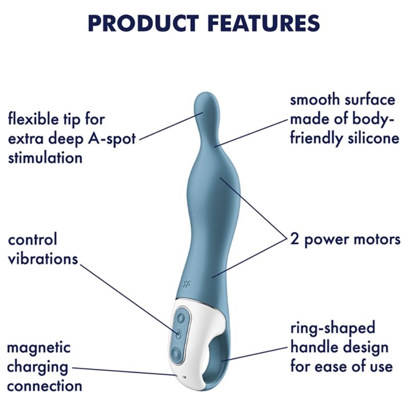 Plug  Anal Satisfyer A-Mazing 1 Vibrador Punto A - Azul