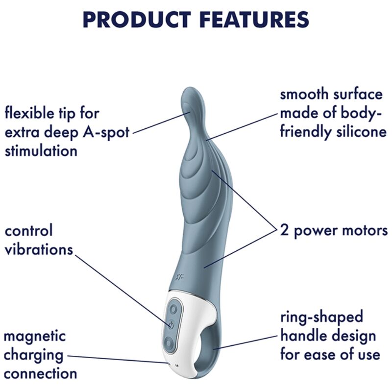 Plug  Anal  Satisfyer A-Mazing 2 Vibrador Punto A - Gris