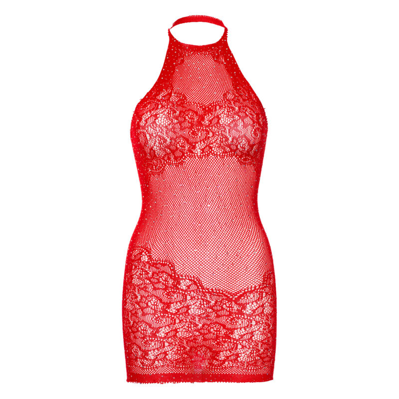 Leg Avenue - Mini Vestido Con Pedrería Talla Única - Rojo