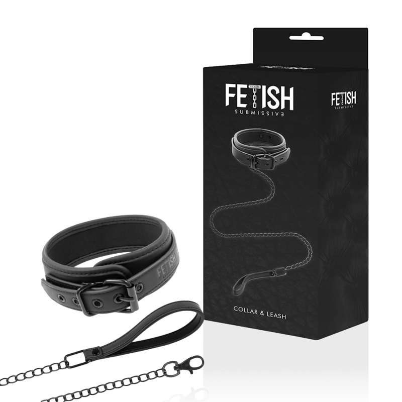 Fetish Submissive - Collar Con Cadena Con Forro De Nopreno