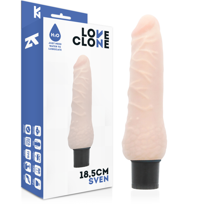 Loveclone - Sven Self Lubrication Vibrador 18.5 Cm -O- 3.3 Cm