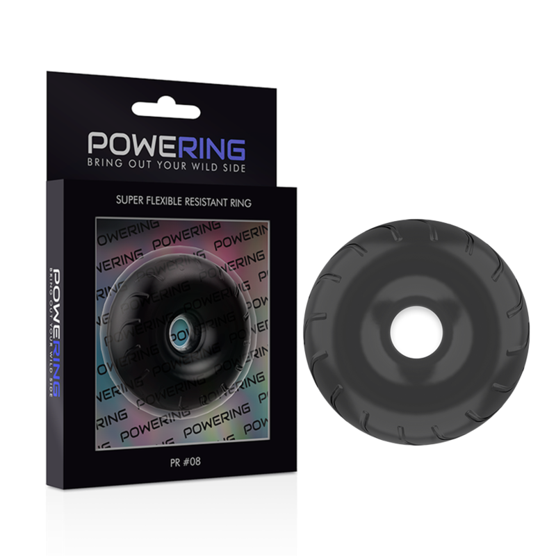 Powering - Super Flexible Y Resistente Anillo Pene  5cm Pr08 Negro