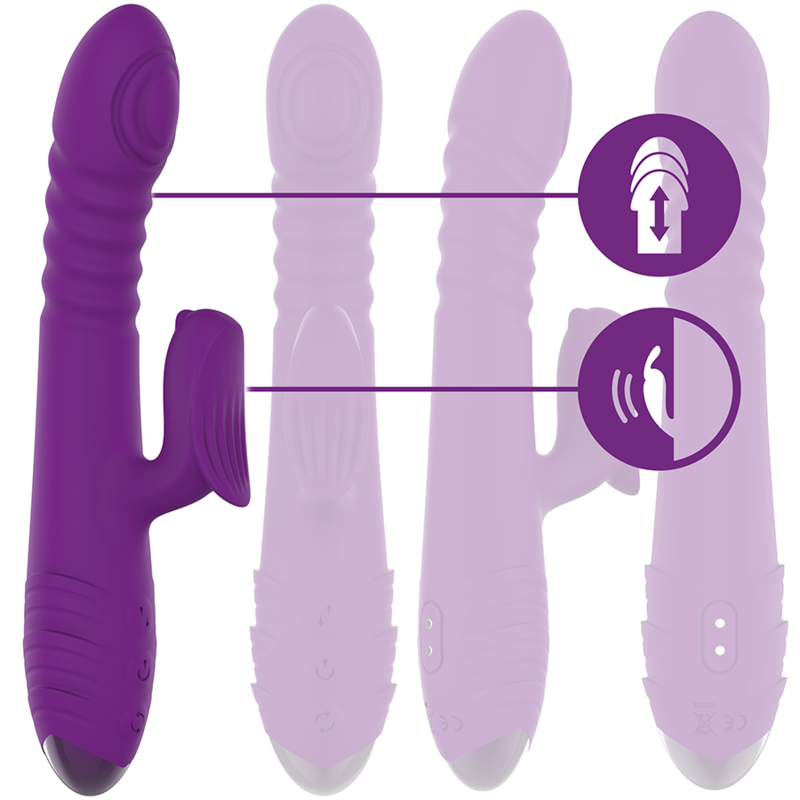 Intense - Iggy Vibrador Multifunción Recargable Up & Down Con Estimulador De Clitoris Morado