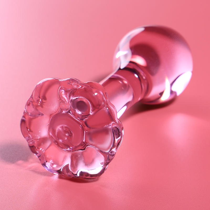 Plug Cristal Nebula Series By Ibiza - Modelo 2  Borosilicato 11 X 3.5 Cm Rosa