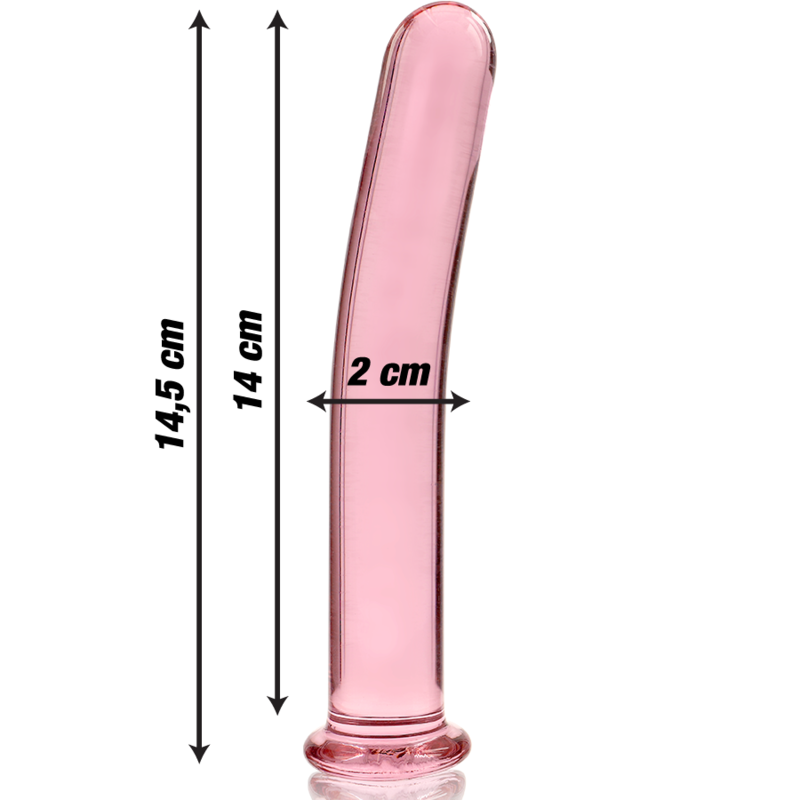 Dildo Cristal Nebula Series By Ibiza - Modelo 8  Borosilicato 14.5 X 2 Cm Rosa