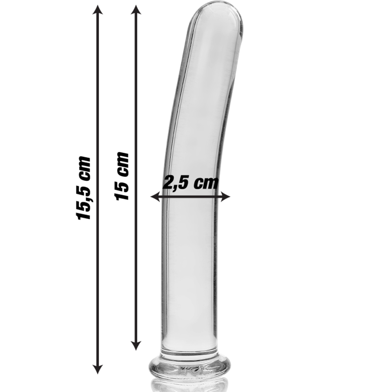 Dildo Cristal Nebula Series By Ibiza - Modelo 9  Borosilicato 15.5 X 2.5 Cm Transparente