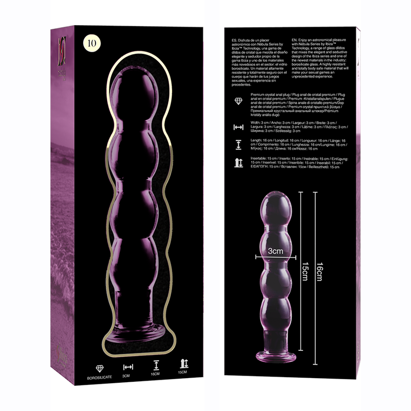 Dildo Cristal Nebula Series By Ibiza - Modelo 10 Borosilicato 16.5 X 3.5 Cm Rosa
