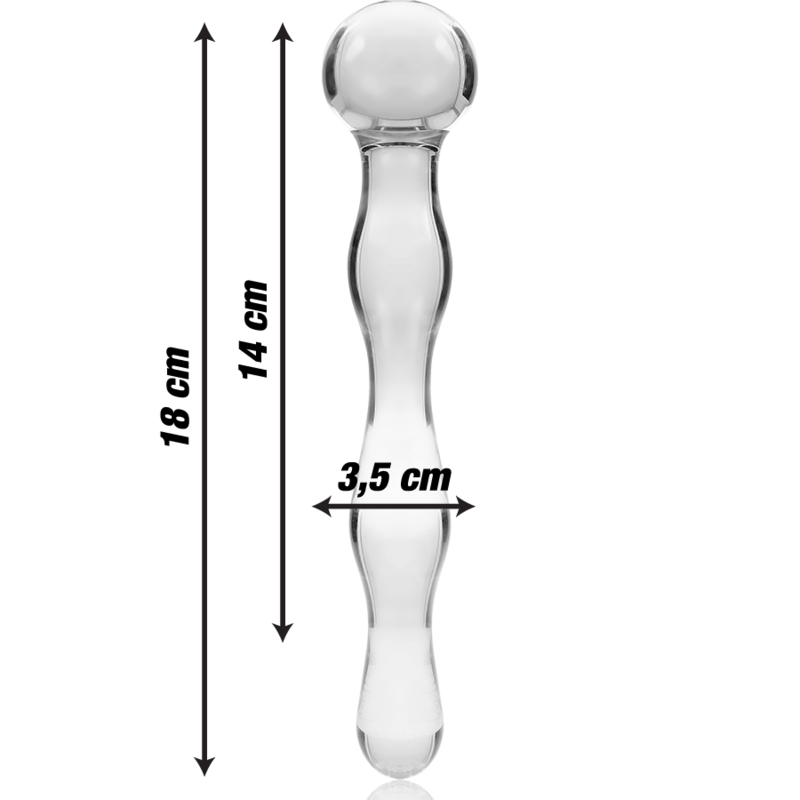 Dildo Cristal Nebula Series By Ibiza - Modelo 13  Borosilicato 18 X 3.5 Cm Transparente