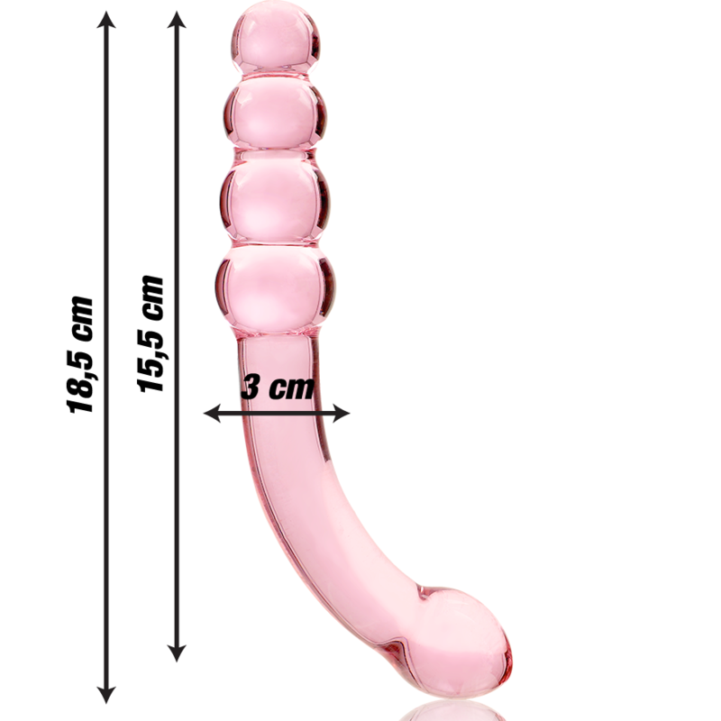Dildo Cristal Nebula Series By Ibiza - Modelo 14  Borosilicato 18.5 X 3 Cm Rosa
