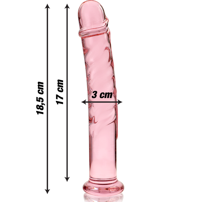 Dildo Cristal Nebula Series By Ibiza - Modelo 16  Borosilicato 18.5 X 3 Cm Rosa