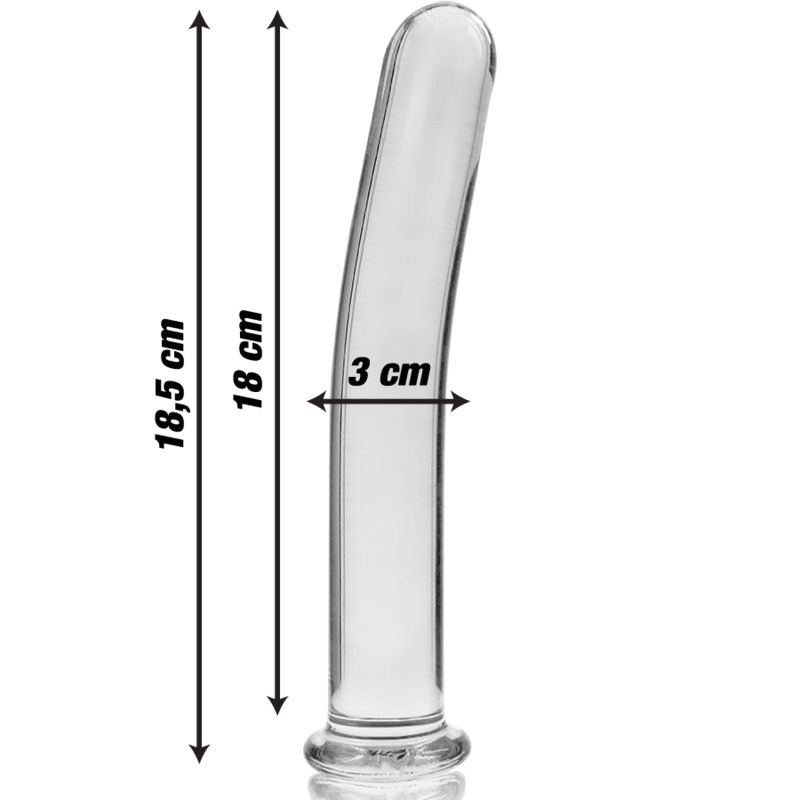 Dildo Crista Nebula Series By Ibiza - Modelo 17 L Borosilicato 18.5 X 3 Cm Transparente