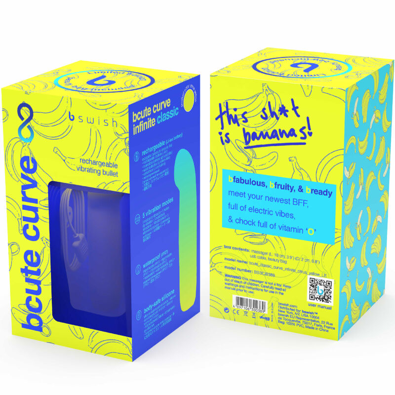 B Swish - Bcute Curve Infinite Classic Edicion Limitada Vibrador Recargable Silicona Amarillo