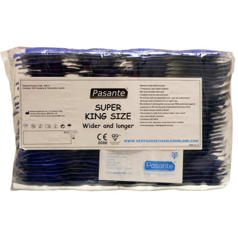 Pasante - Preservativo Tamaño Super King Bolsa 144 Unidades