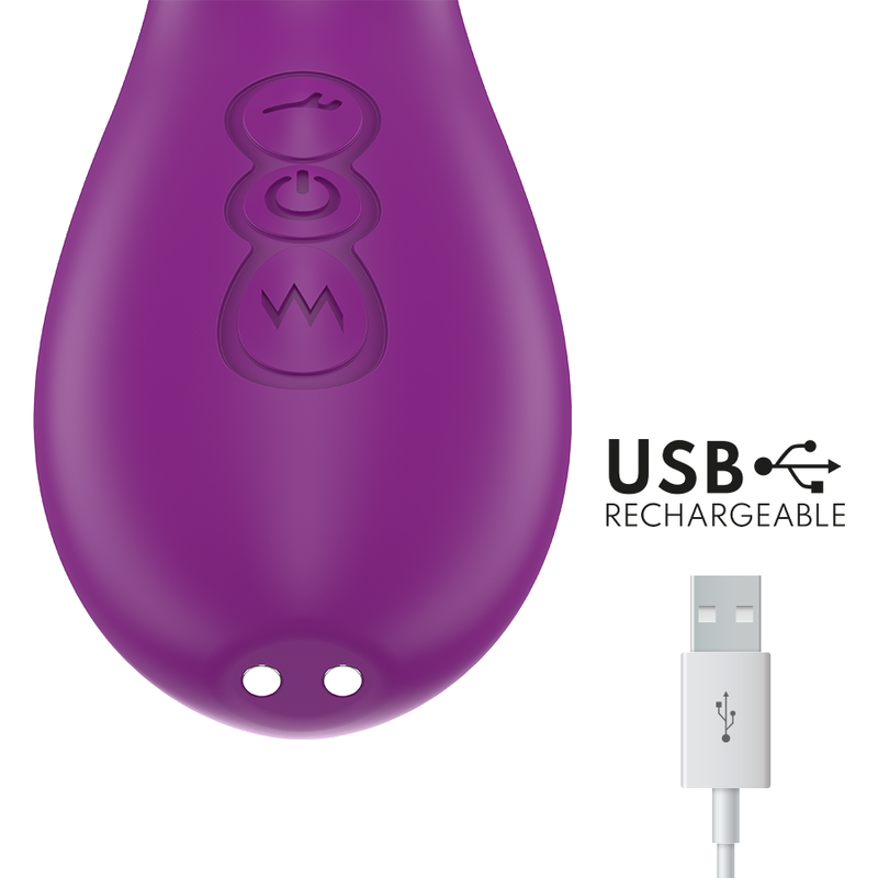 Intense - Ateneo Vibrador Multifunción Recargable 7 Vibraciónes Con Lengua Oscilante Y Succionador Morado