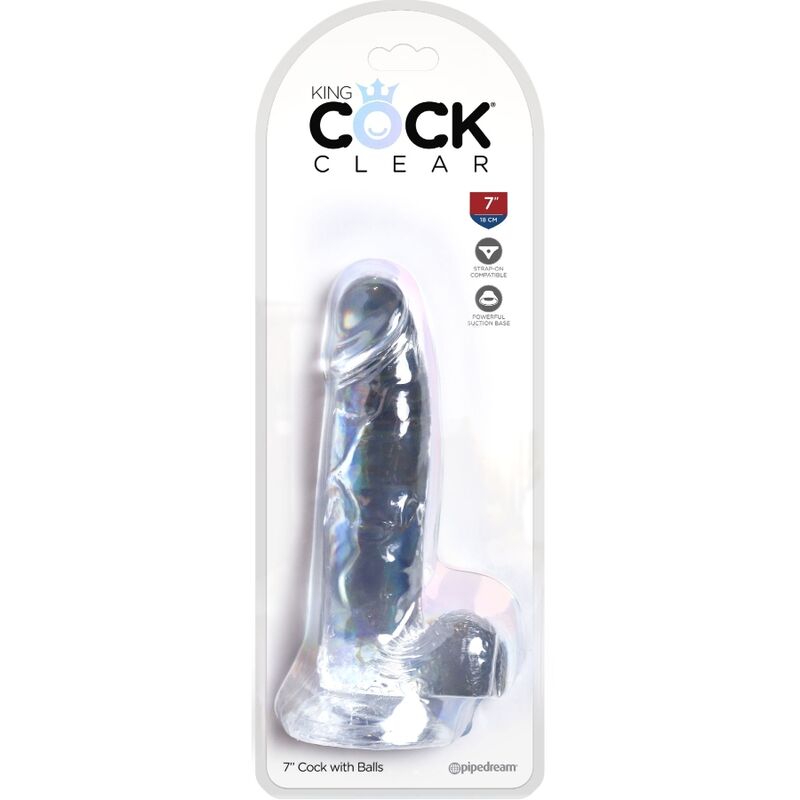 Dildo Realista Con Testiculos 7 Transparente